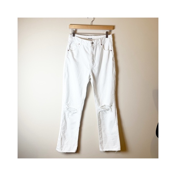 Madewell Kick Out Crop High Rise Jeans Size 25 White | Cropped Kick Flare Denim - Picture 4 of 12